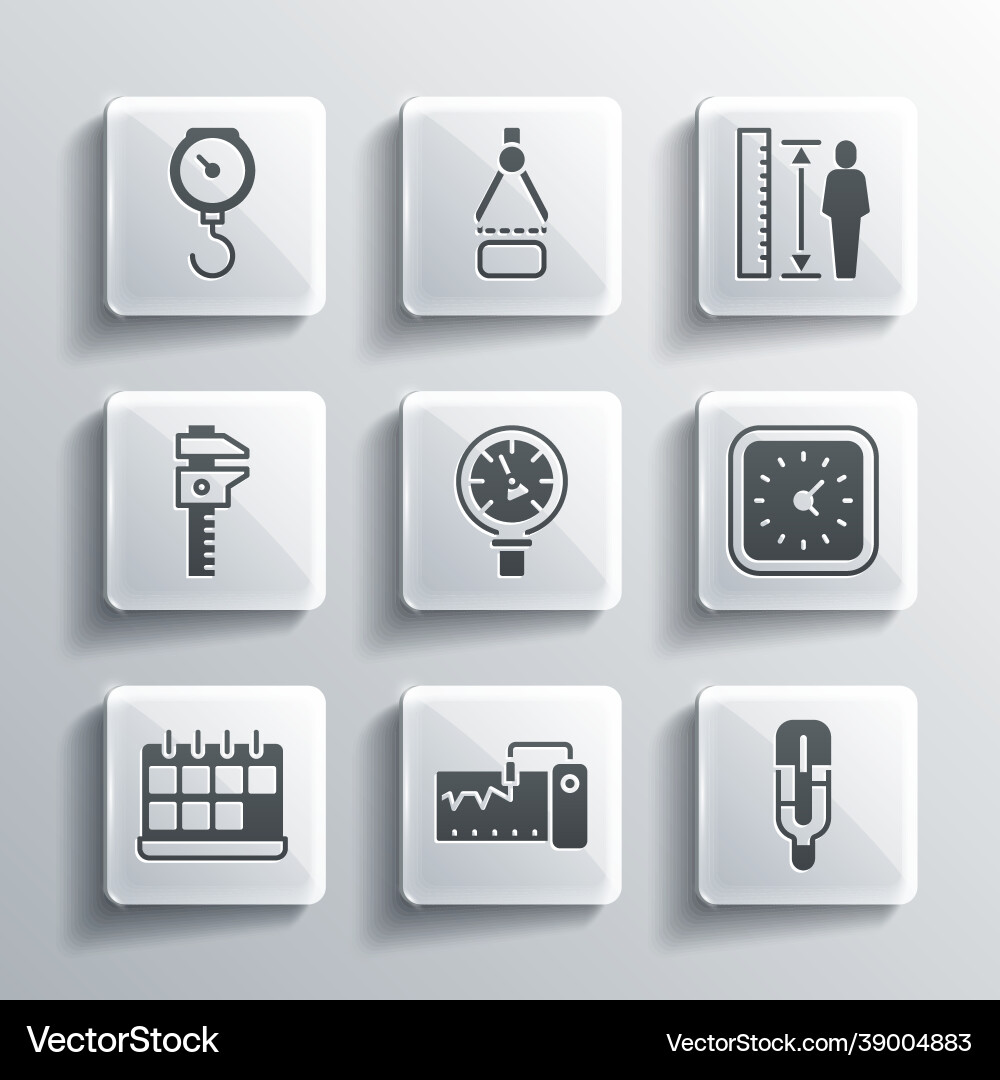 Set measuring instrument medical thermometer Vector Image