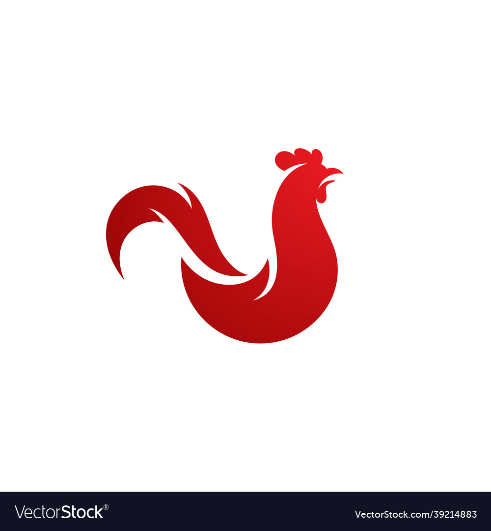 Silhouette of the rooster icon vector image Silhouette of the rooster icon
