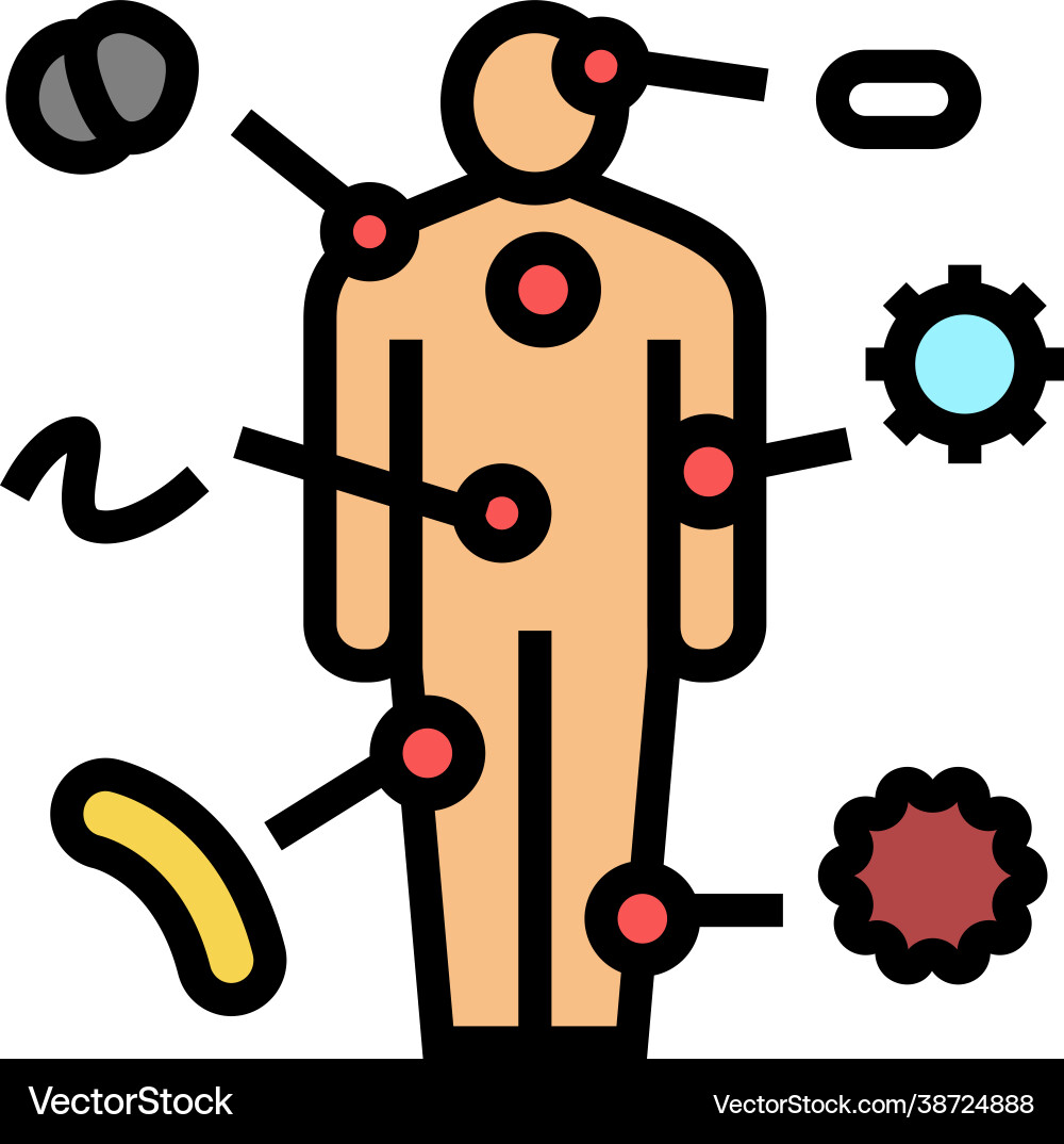 Autoimmune disease color icon Royalty Free Vector Image