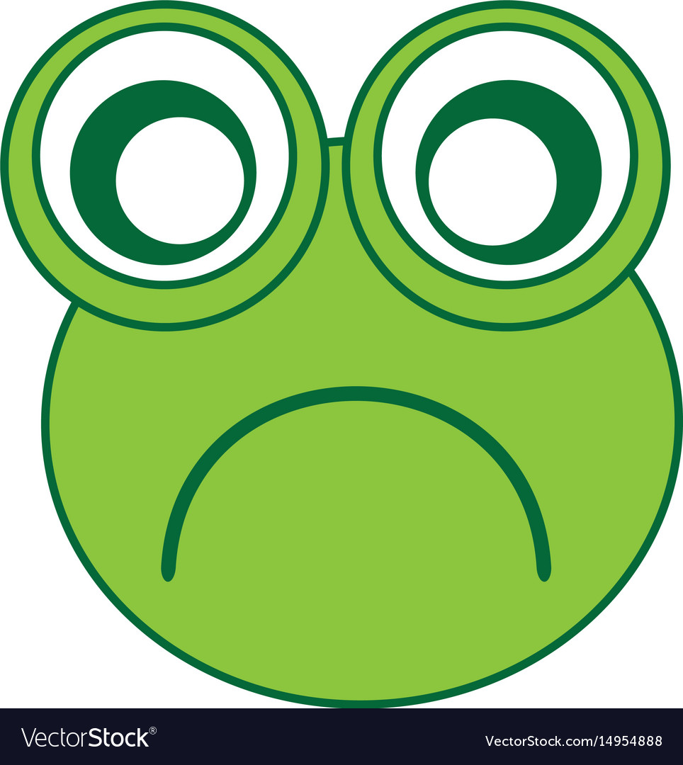 Comic sad frog character icon