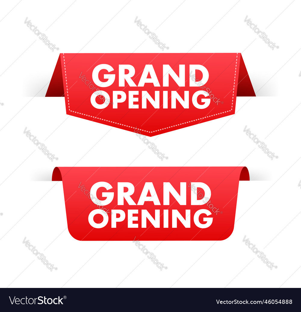 Grand opening red ribbon opening sale Royalty Free Vector