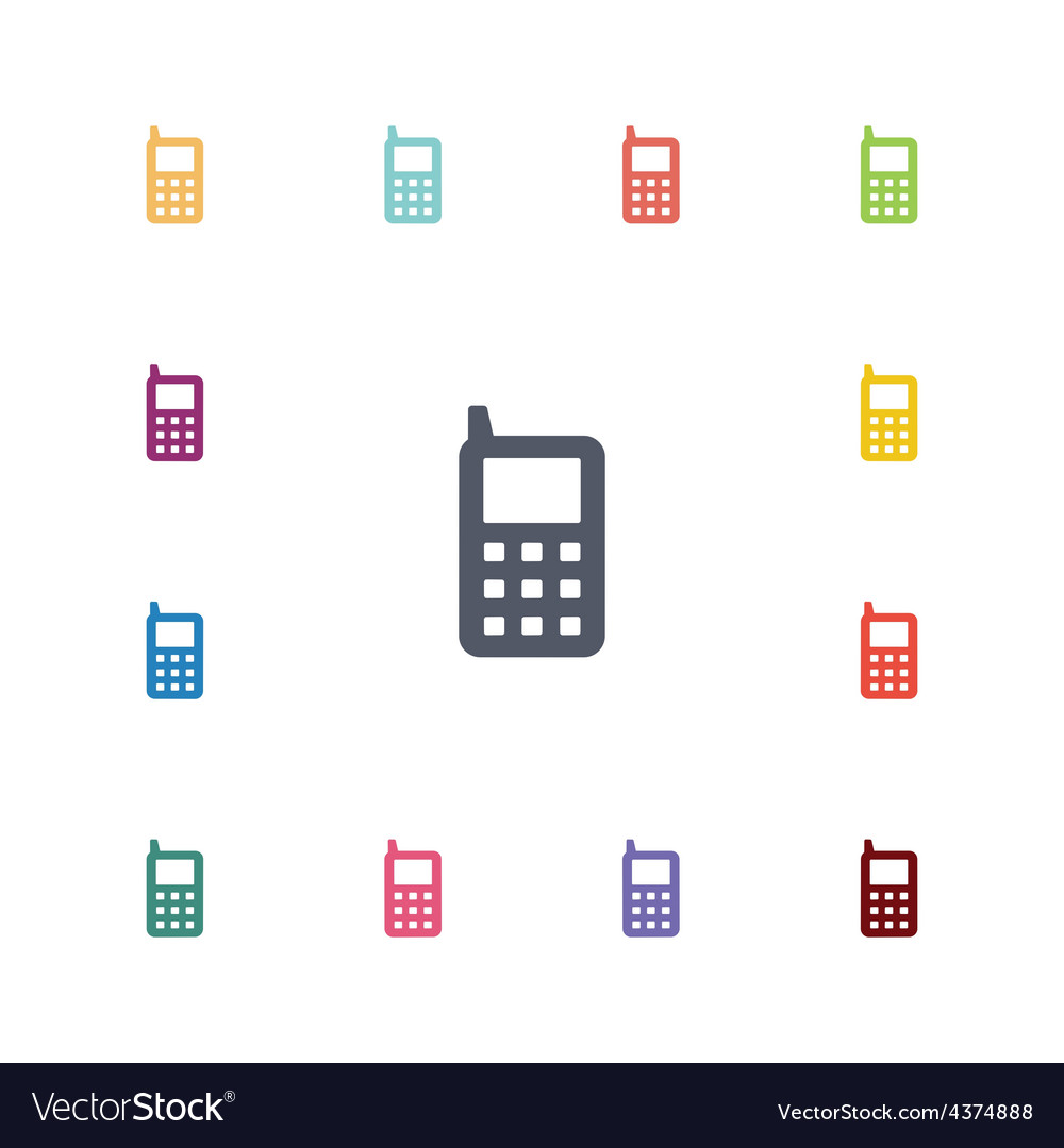 Mobile phone flat icons set