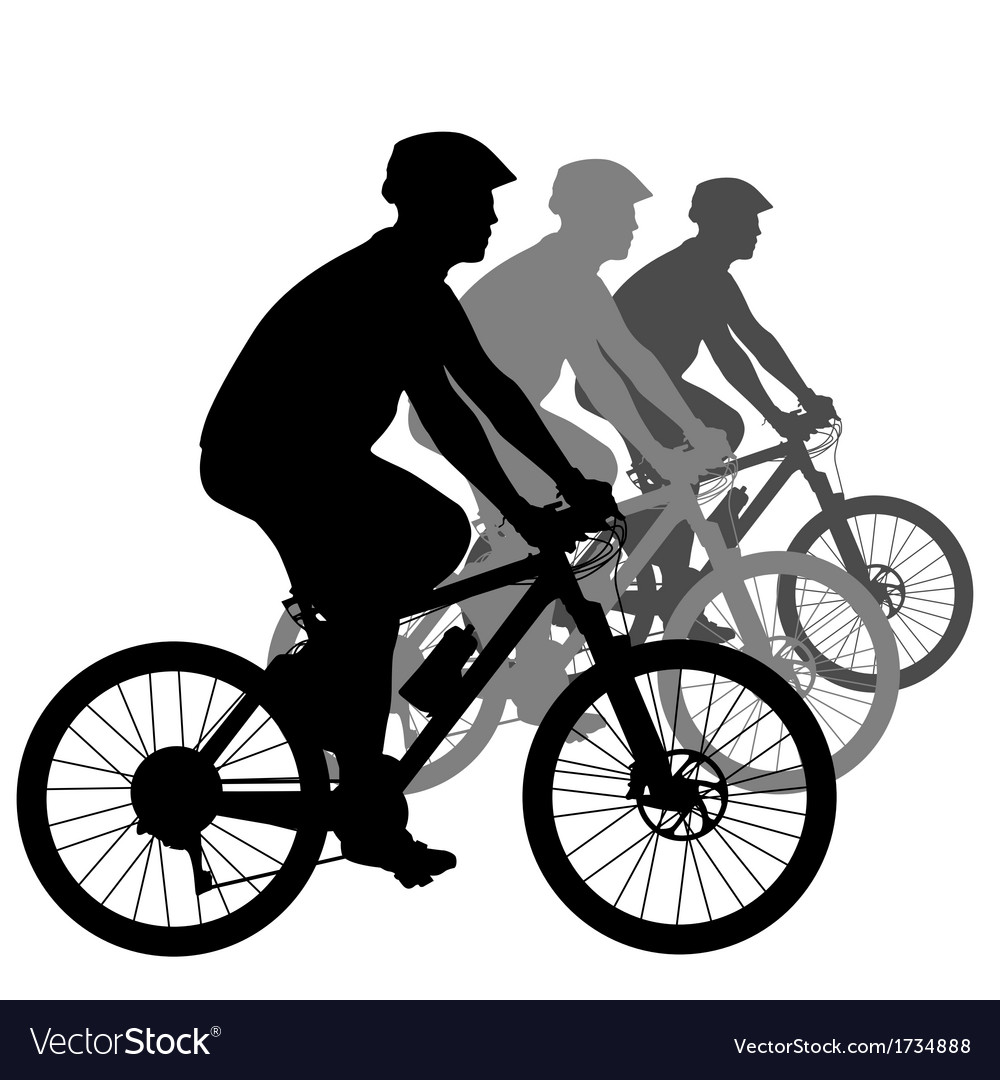 Silhouette eines Radfahrers männlich