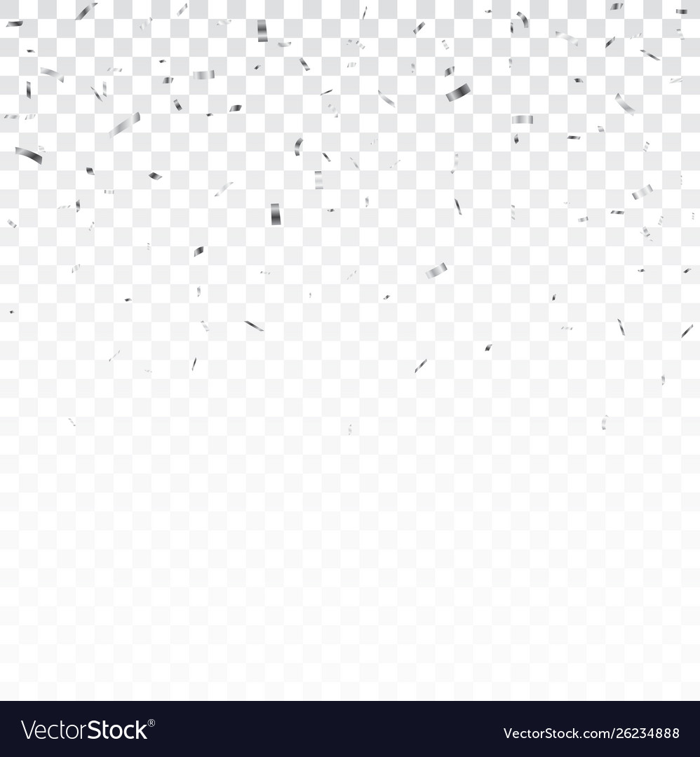 Silver confetti and ribbon Royalty Free Vector Image