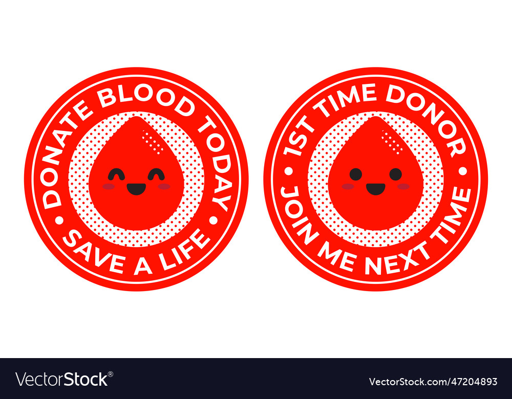 Blood donor stickers Royalty Free Vector Image