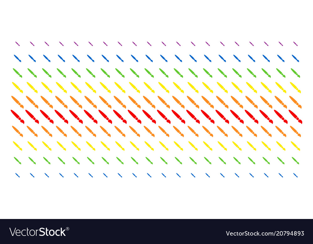 Brush shape halftone spectrum effect