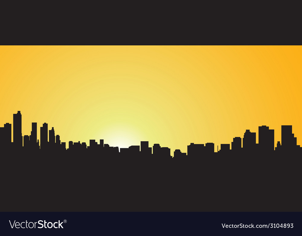 City contour against the coming sun Royalty Free Vector