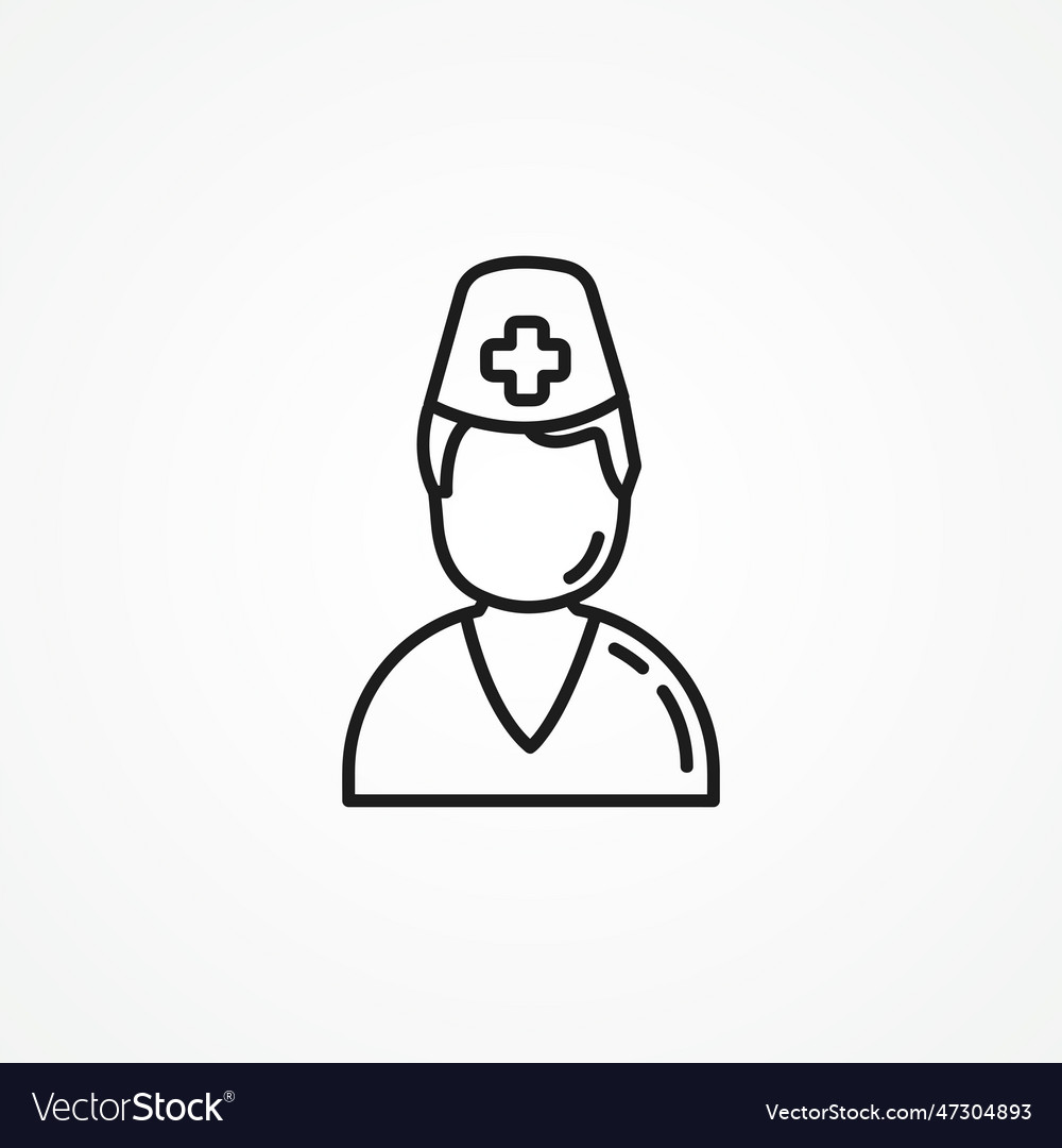 Doctor avatar line icon avatar outline icon Vector Image