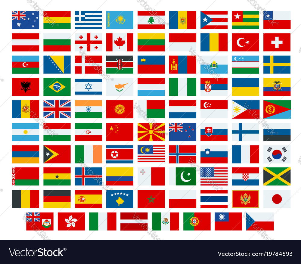 Flags world flags the Royalty Free Vector Image