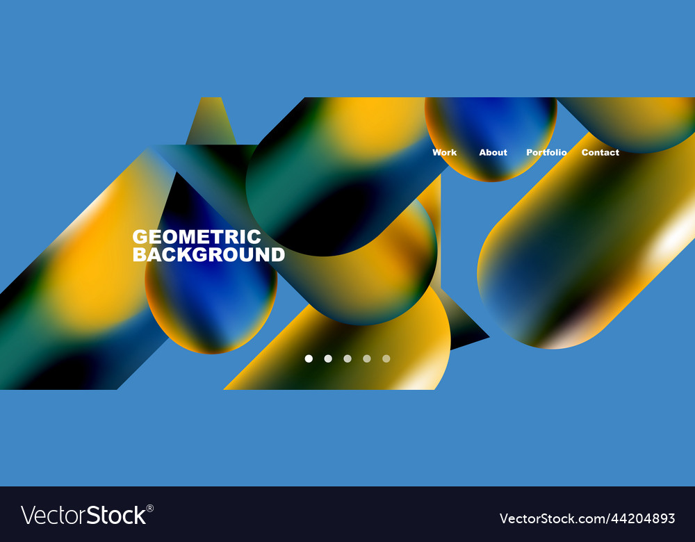 Glassmorphism landing page background template vector image Glassmorphism landing page background template
