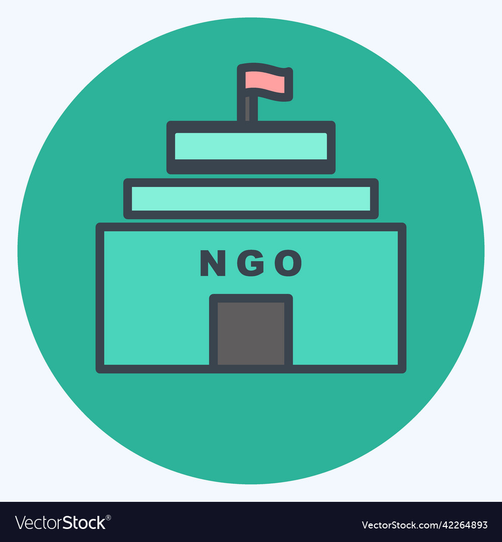 Icon ngo building suitable for community symbol Vector Image