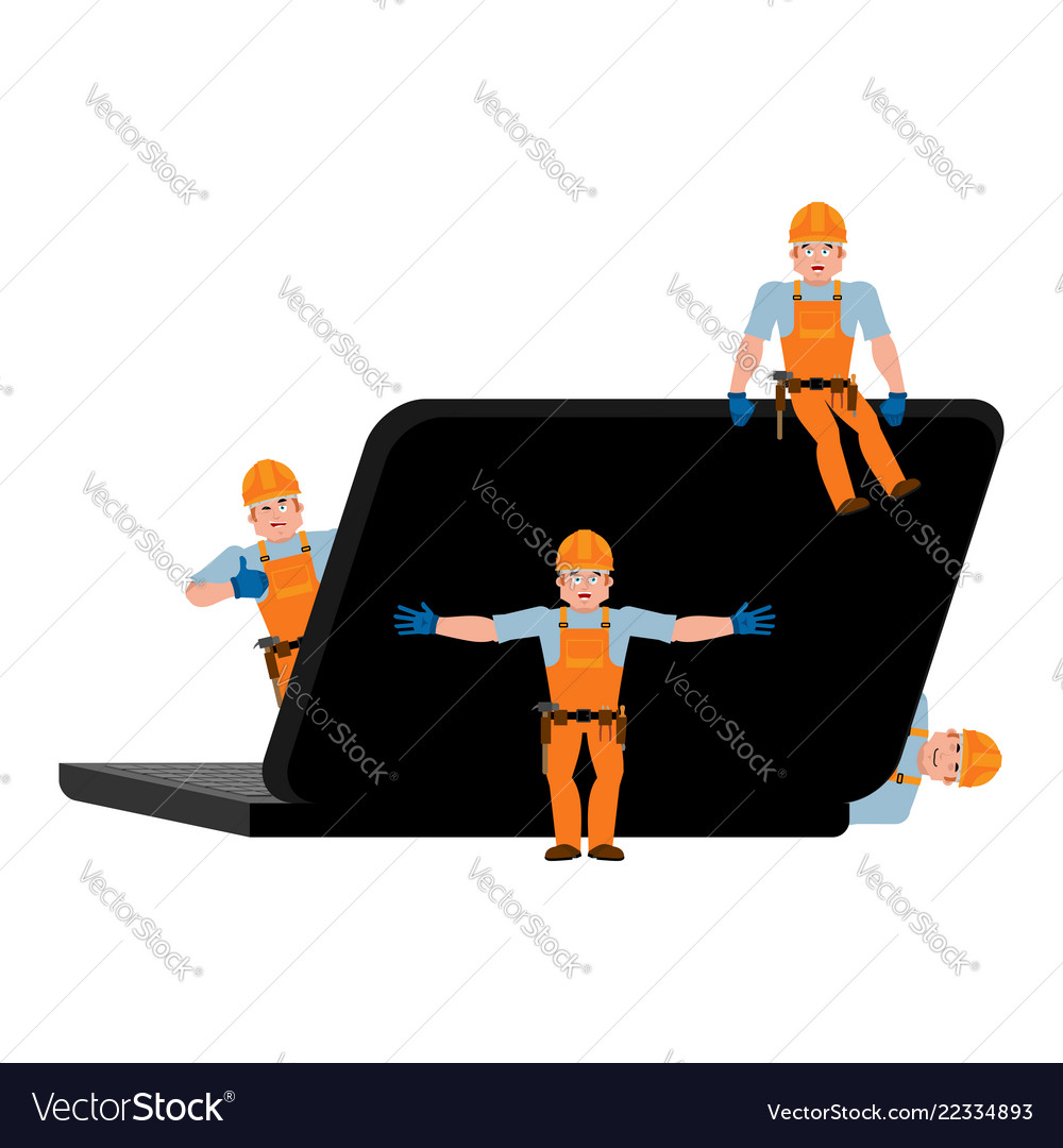 Repair and maintenance of laptop computer service Vector Image