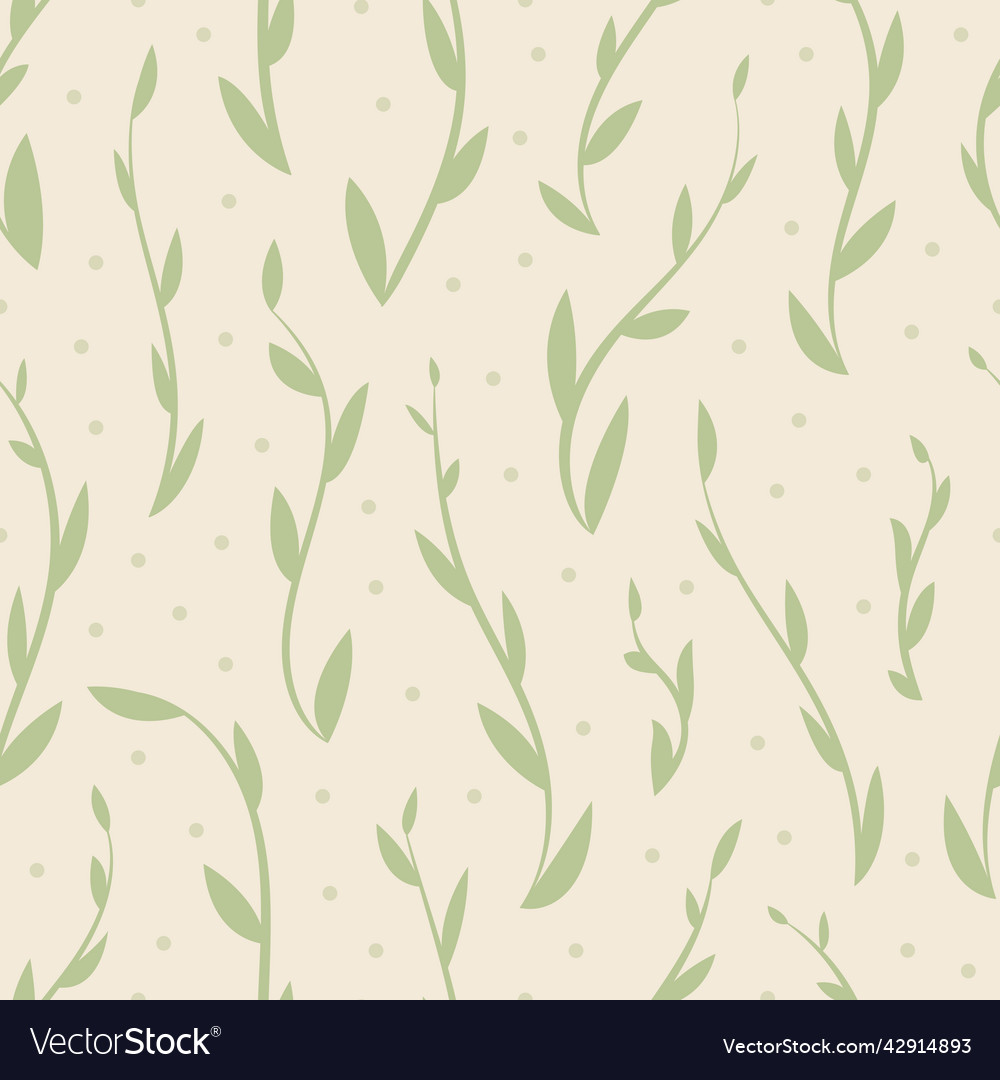 Whimsical summer leaf seamless pattern vector image Whimsical summer leaf seamless pattern