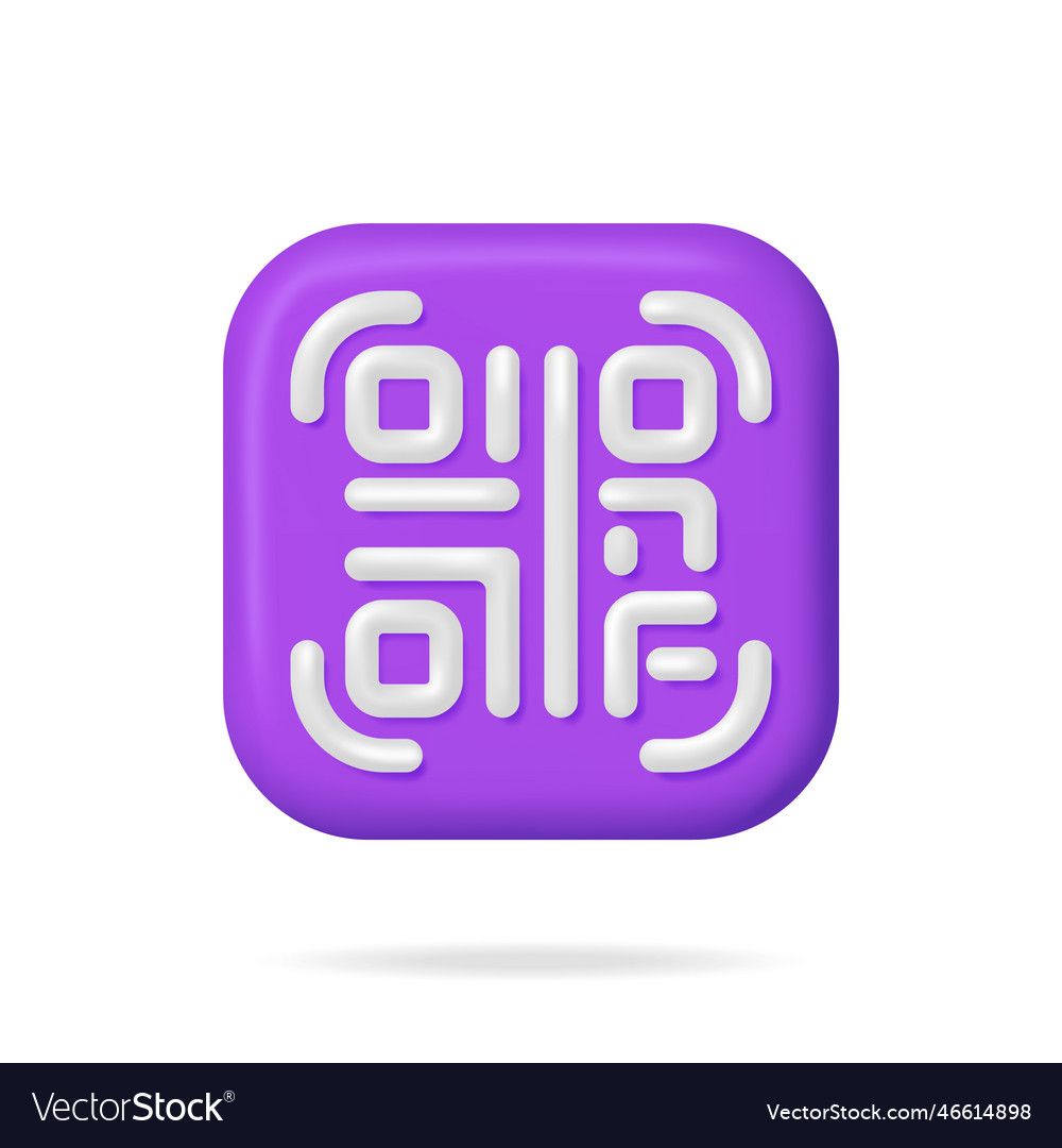 3d qr code icon isolated