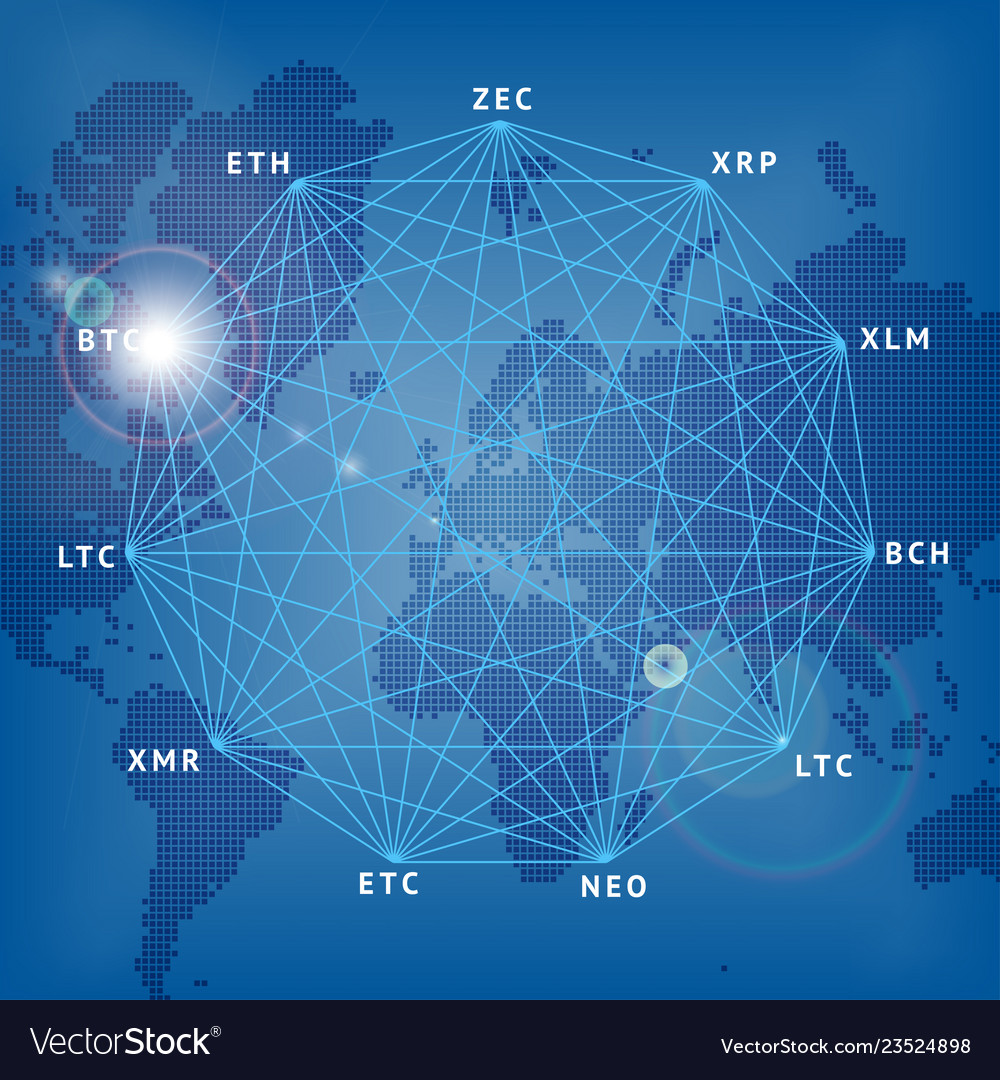 Abstract background blockchain and crypto currency vector image Abstract background blockchain and crypto currency