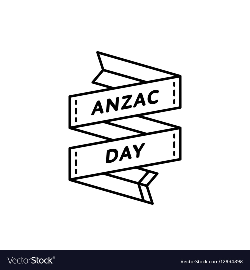 Anzac Day Isolated Greeting Emblem Royalty Free Vector Image