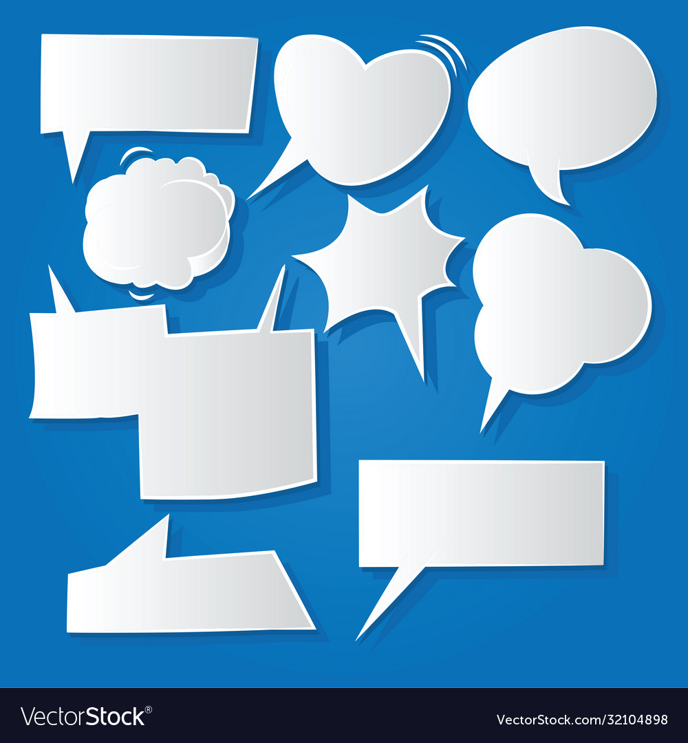 Comic bubble speech balloons speech cartoon 168 Vector Image