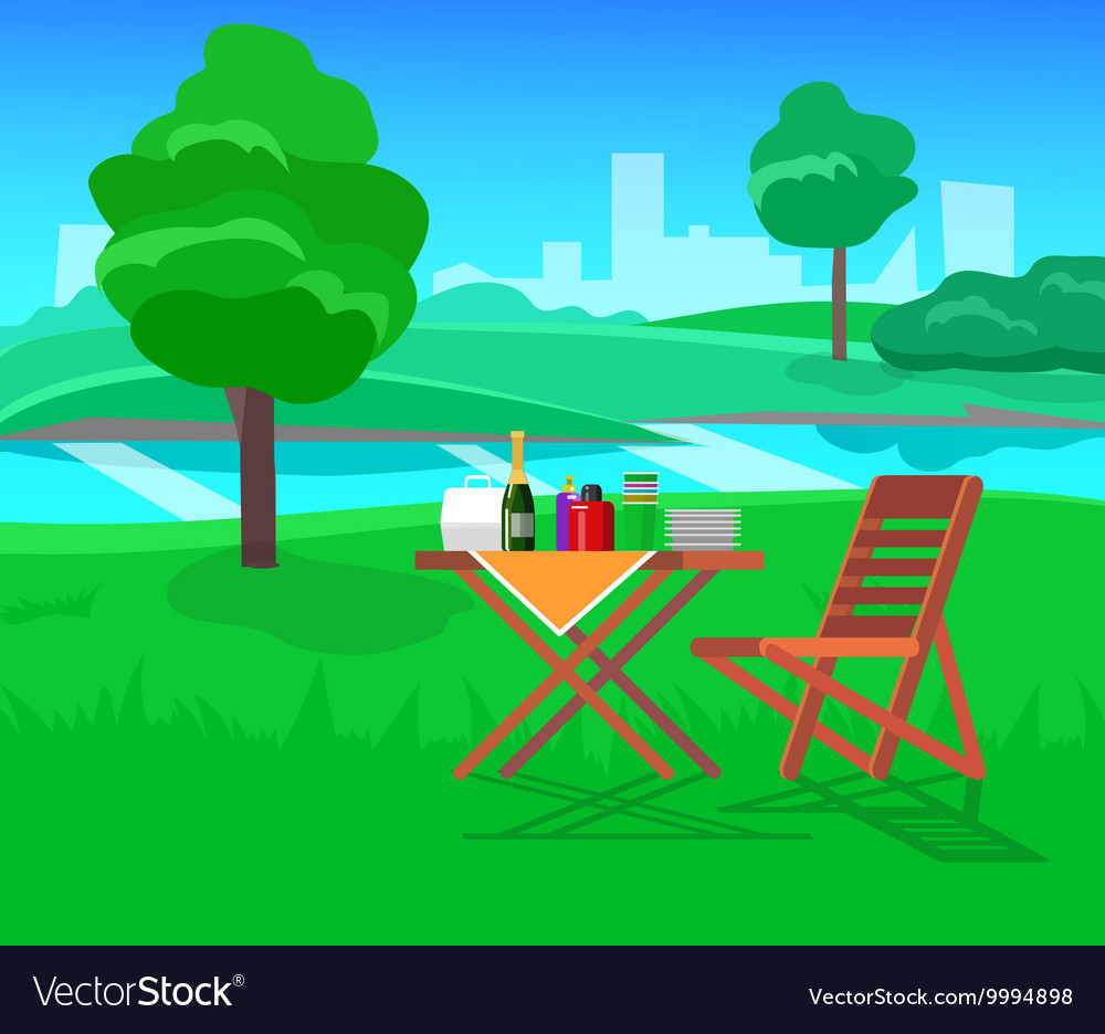 Family picnic bbq party food and barbecue Vector Image