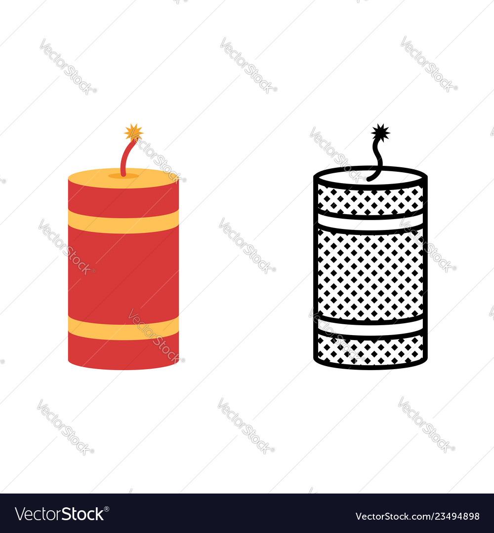 Firecracker icon set pyrotechnics symbol