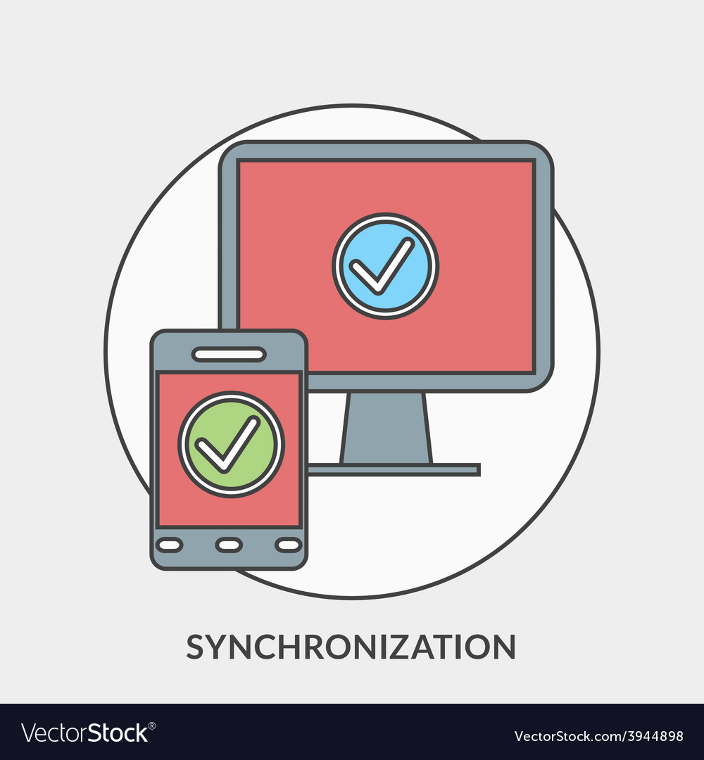 Flaches Designkonzept für die Synchronisation