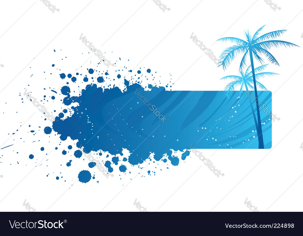 Grunge banner with palm trees