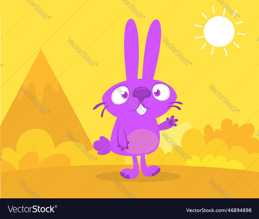 Happy cute bunny cartoon easter rabbit Royalty Free Vector