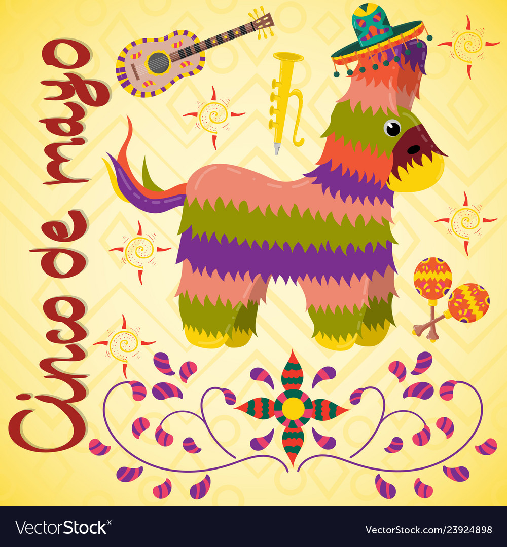 Mexican Theme Of Cinco De Mayo Celebration In Vector Image