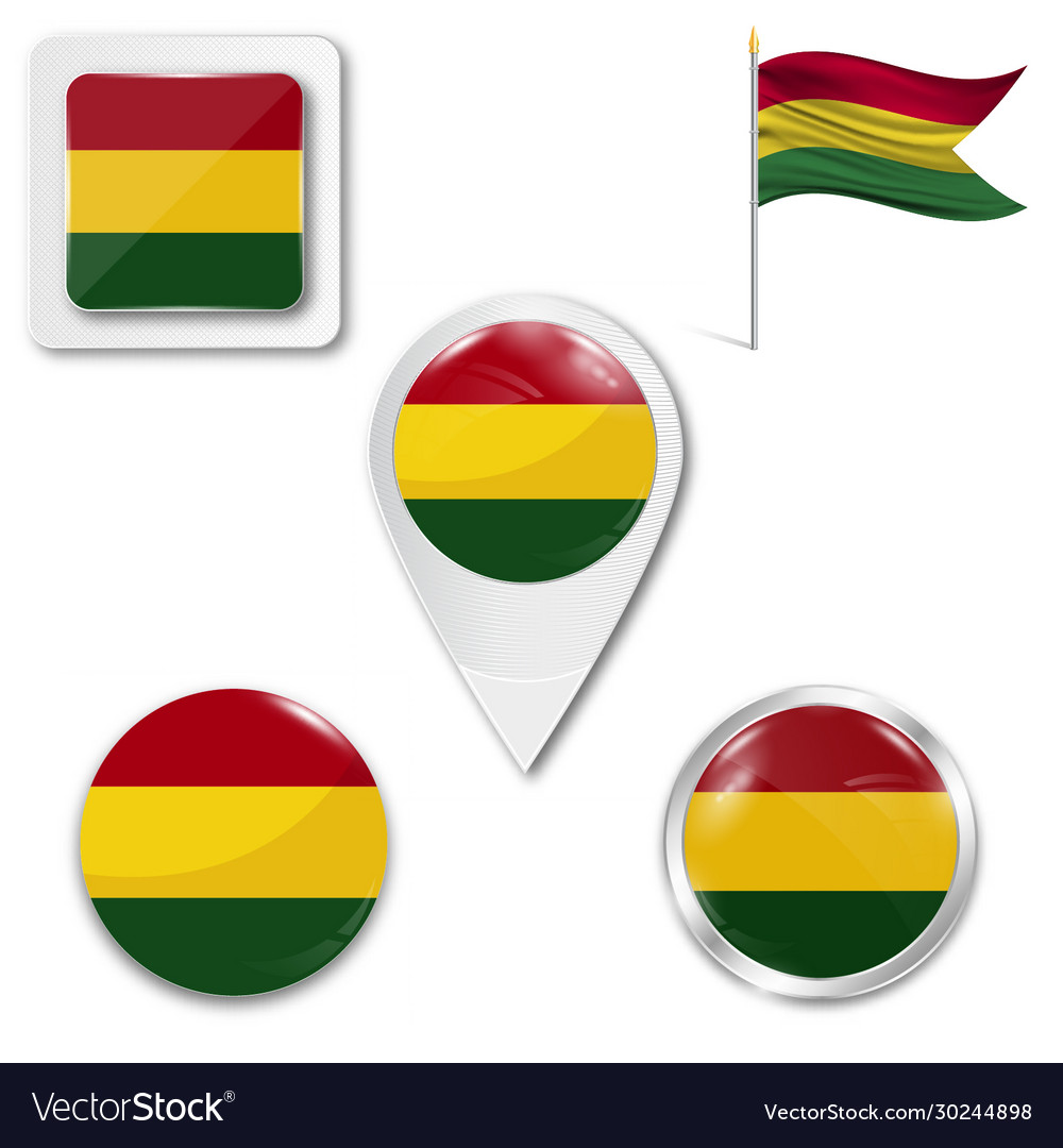 National flag bolivia isolated on gray