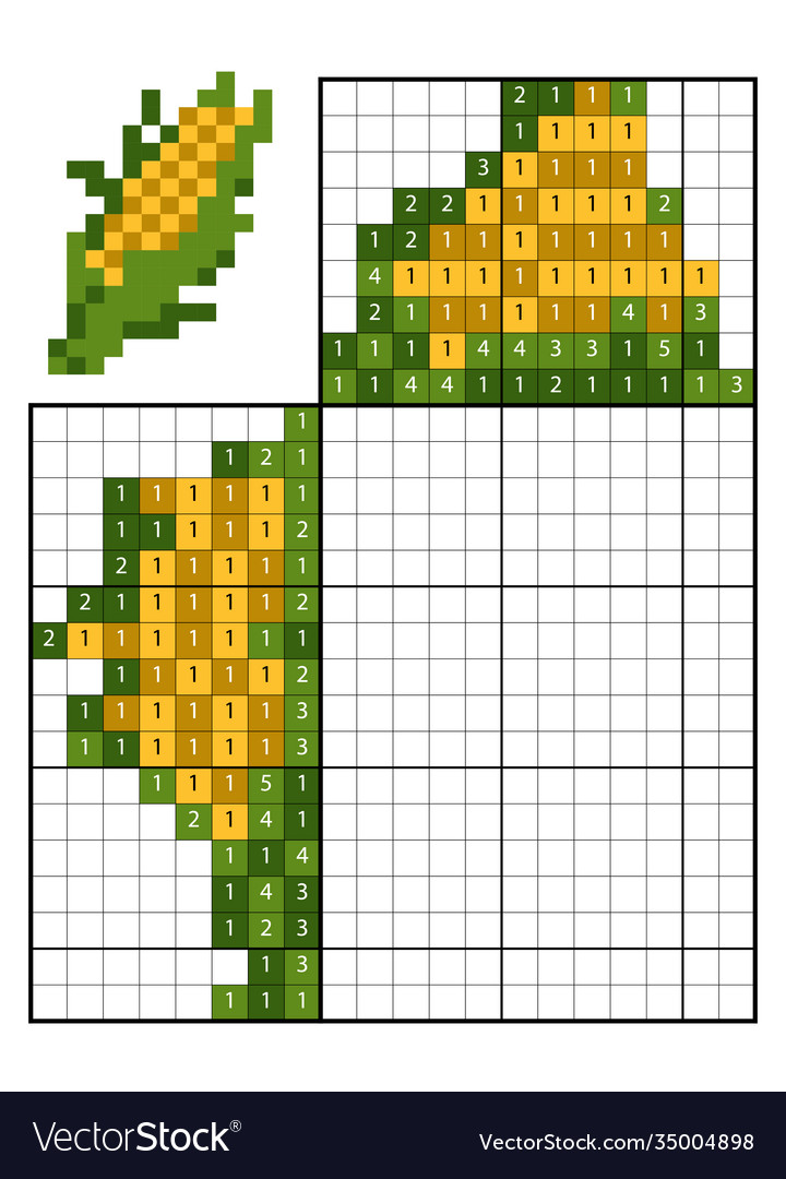 Paint number puzzle nonogram corn