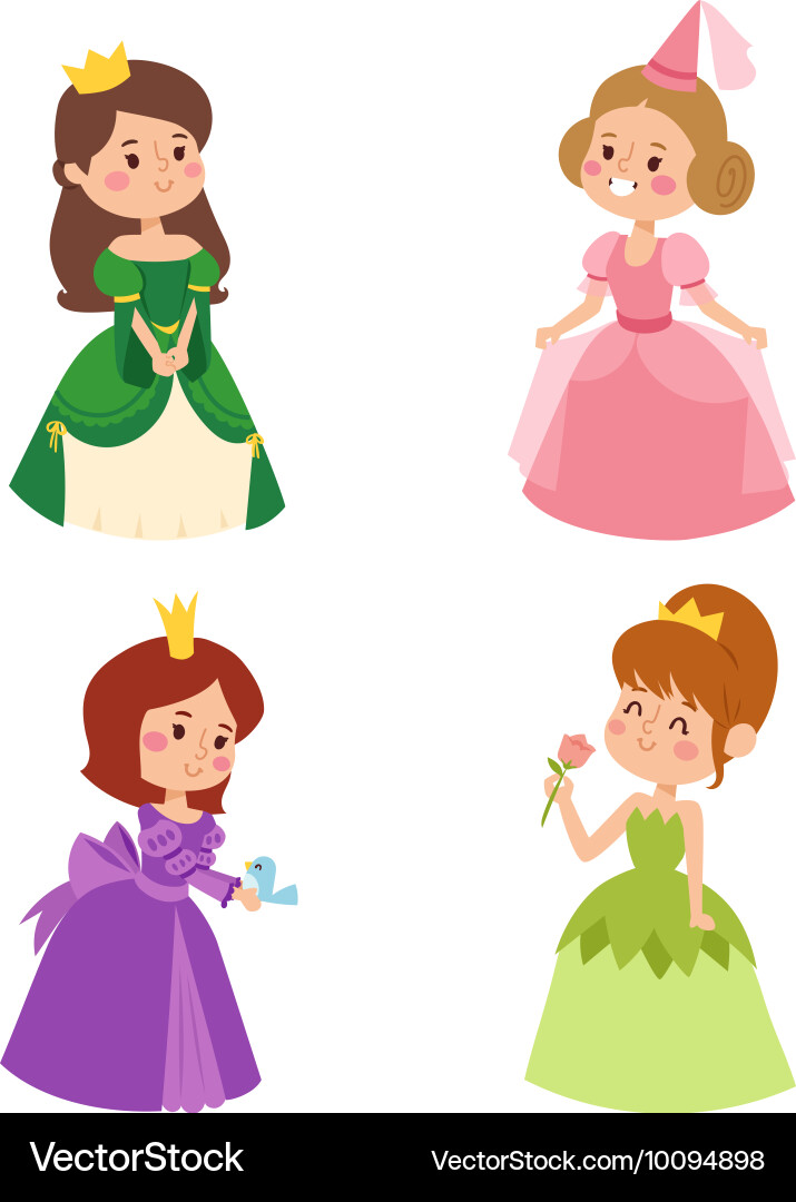 Princess set Royalty Free Vector Image - VectorStock