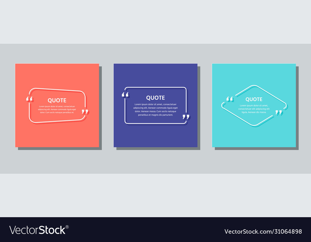 Quote box frame template text quotations color vector image Quote box frame template text quotations color