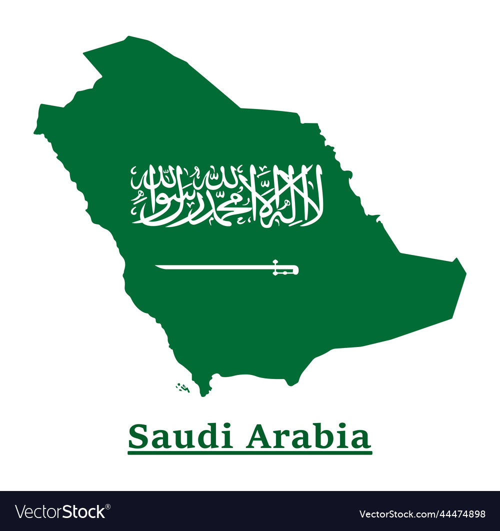 Saudi arabia national flag map design