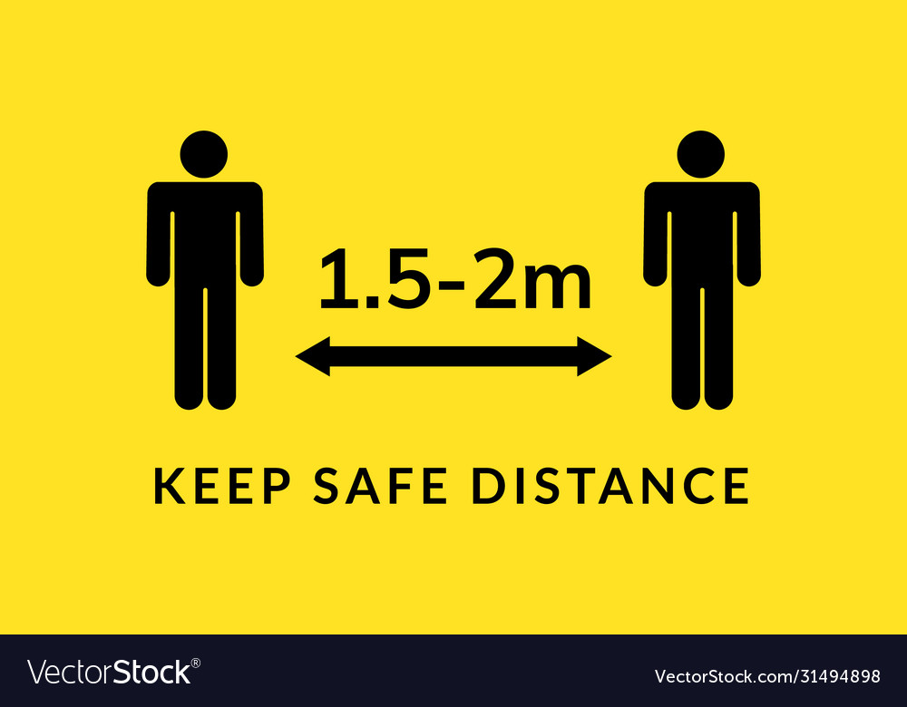 Social distance meter icon keep distance corona Vector Image