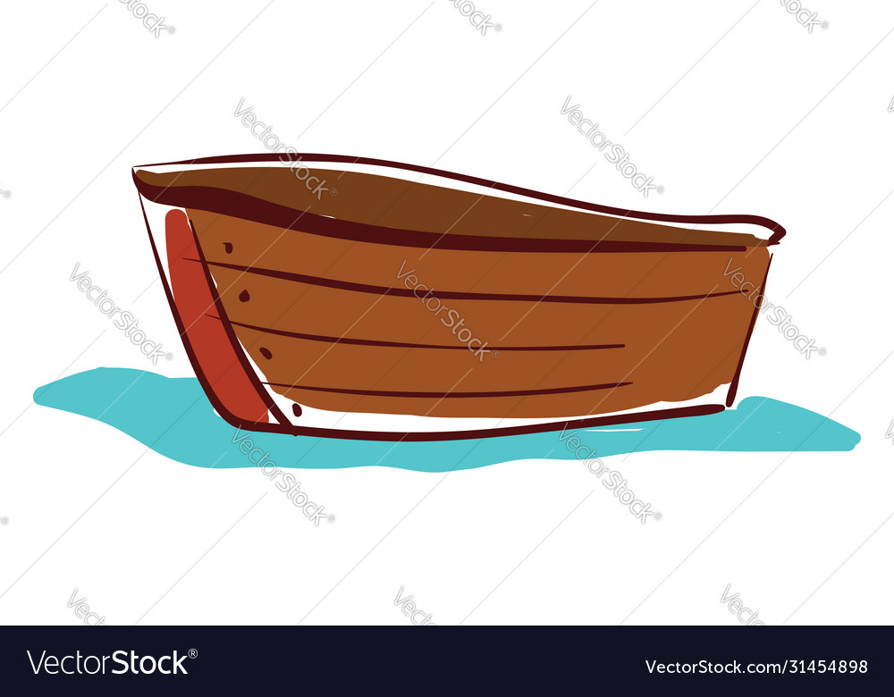 Wooden Boat On White Background Royalty Free Vector Image