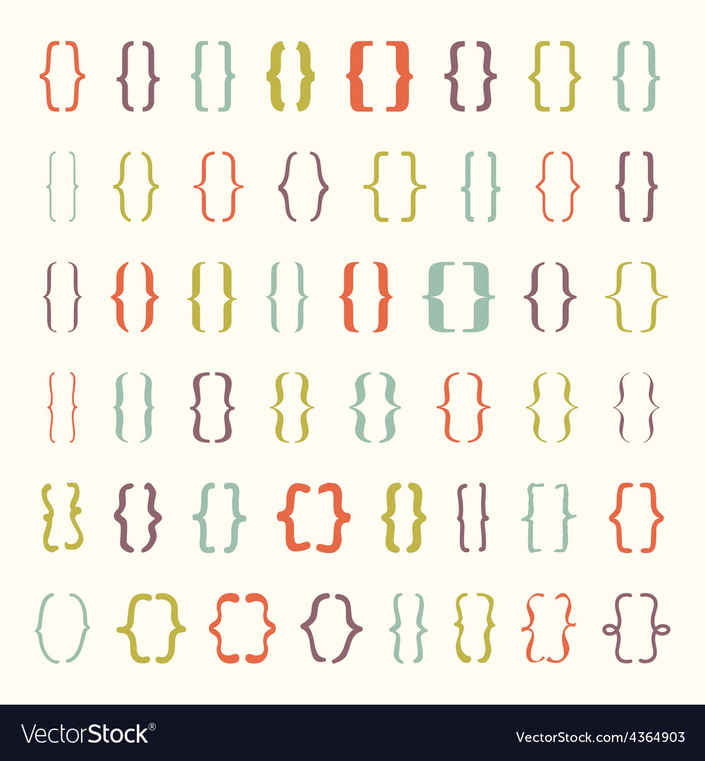 Braces and Curly Brackets Icon Set