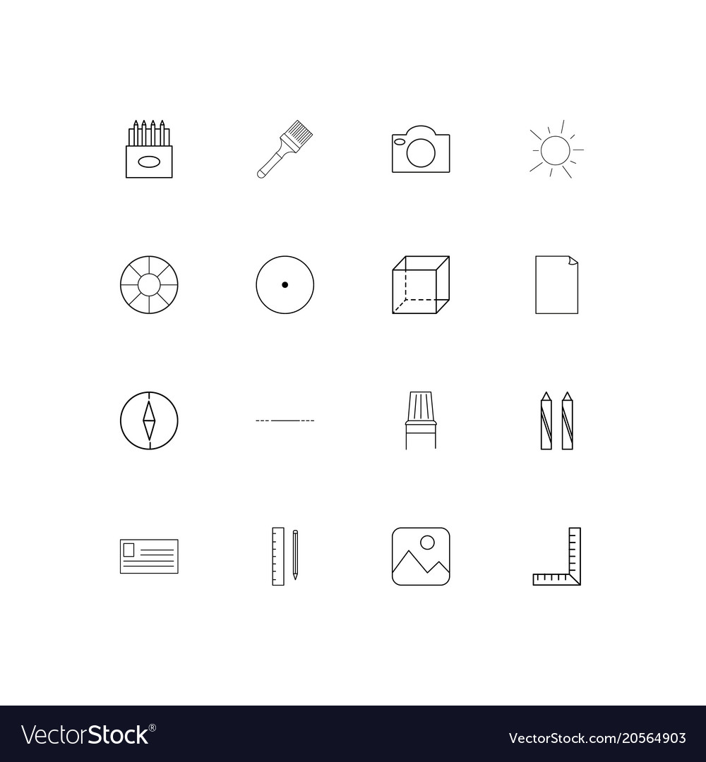 Creative process and design simple linear icons