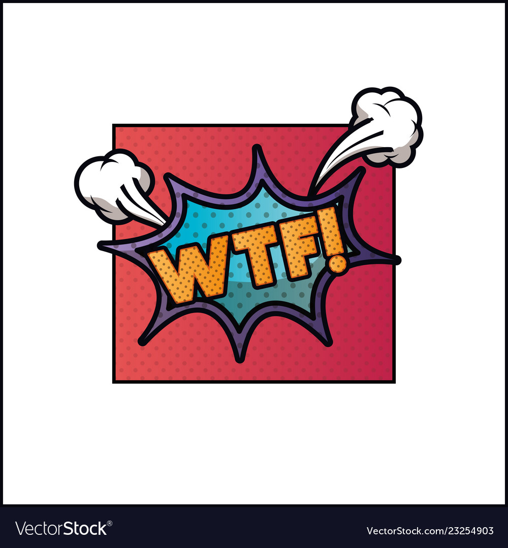 Expression bubble with wtf pop art style