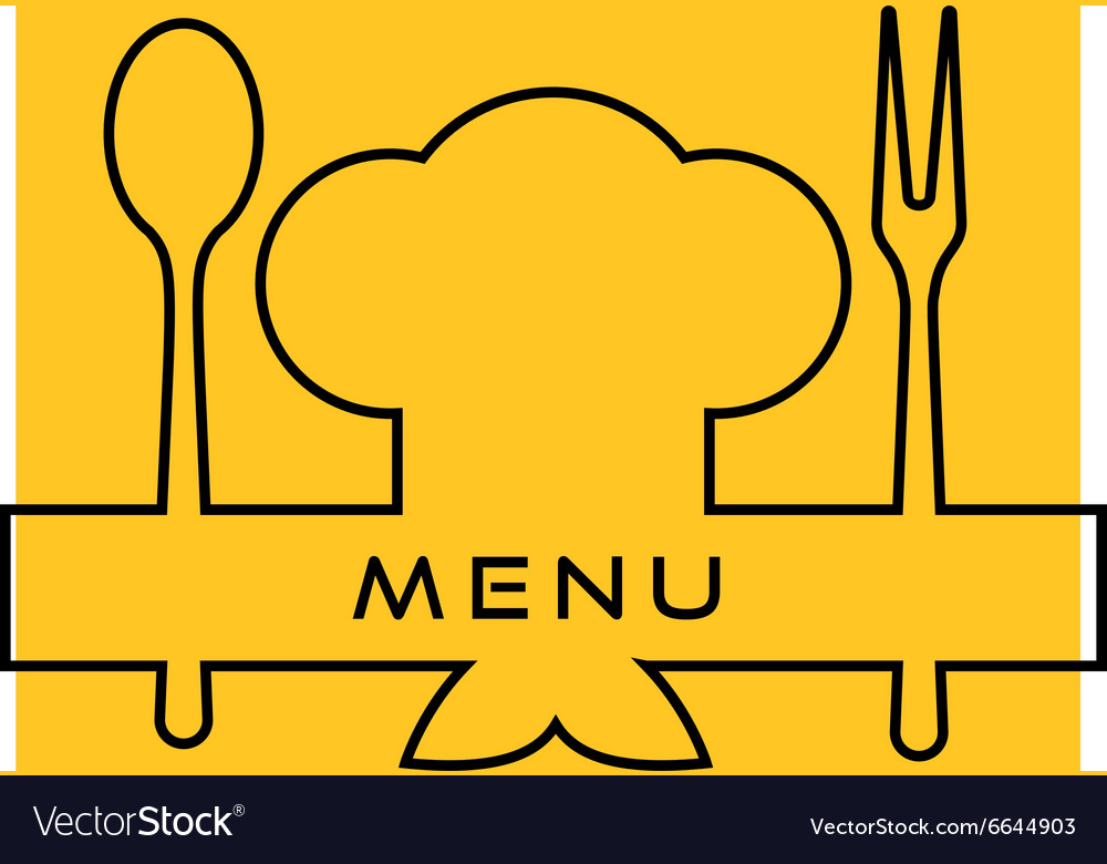 Icon of chef cook cap with fork spoon