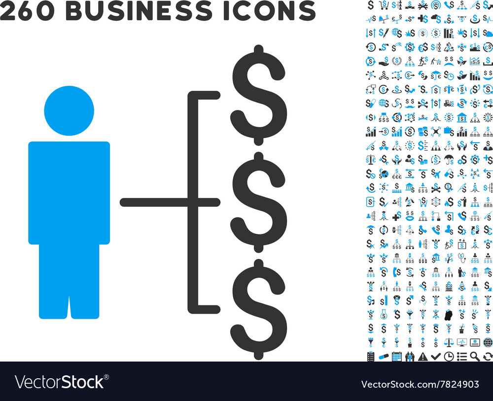 Person payments icon with flat set