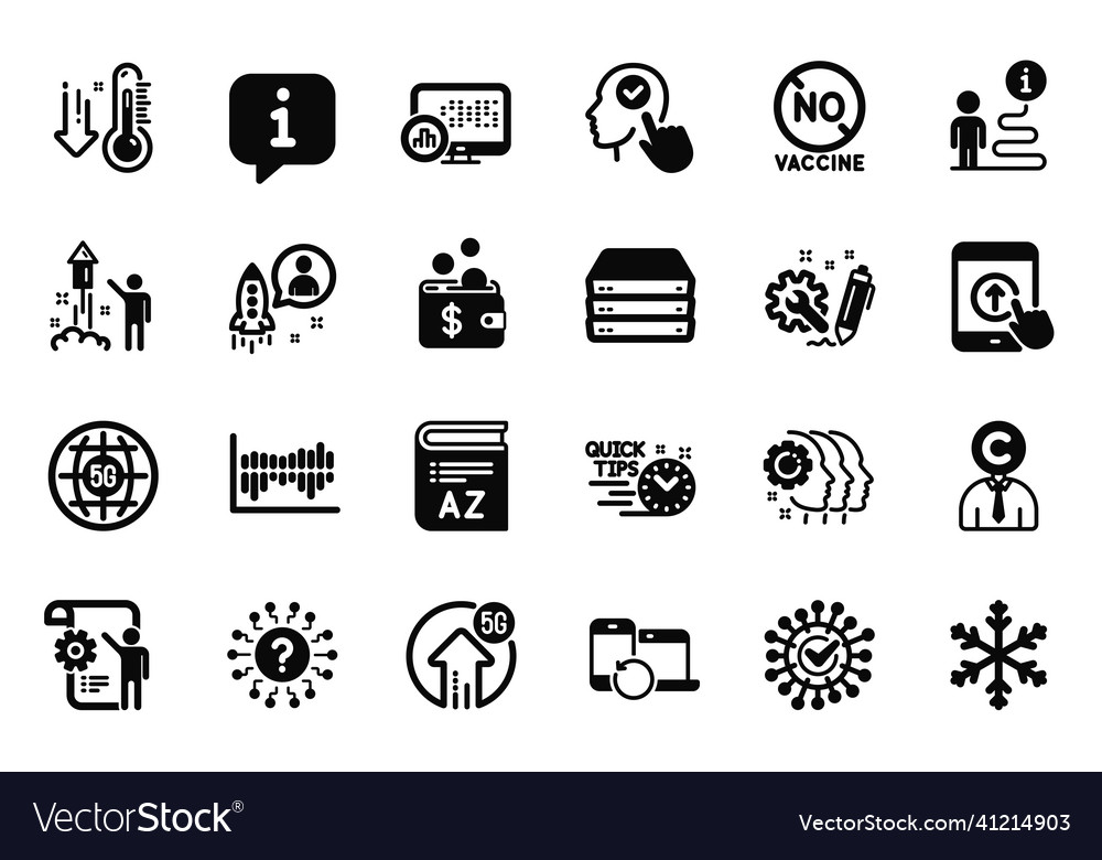 Set of science icons related to low