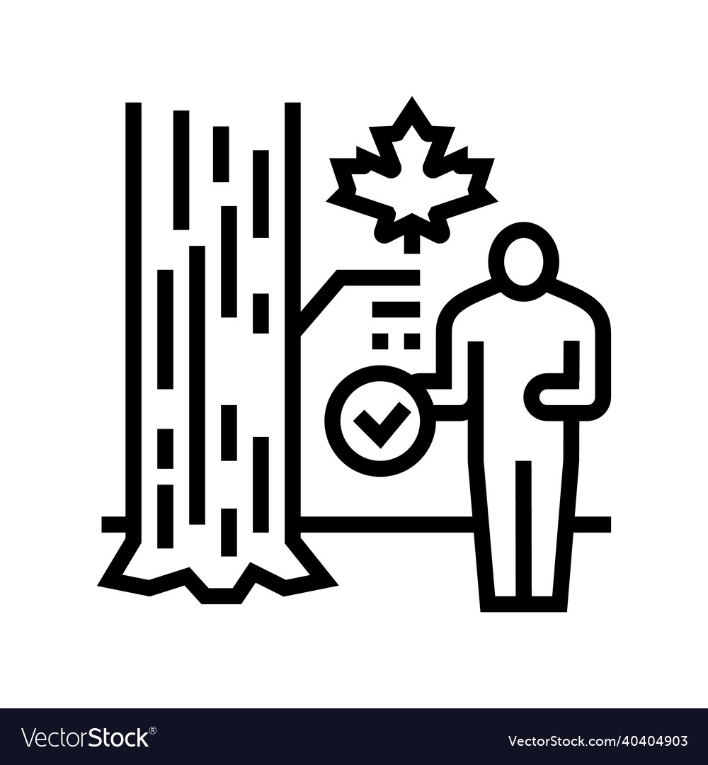 Site and tree selection line icon vector image Site and tree selection line icon