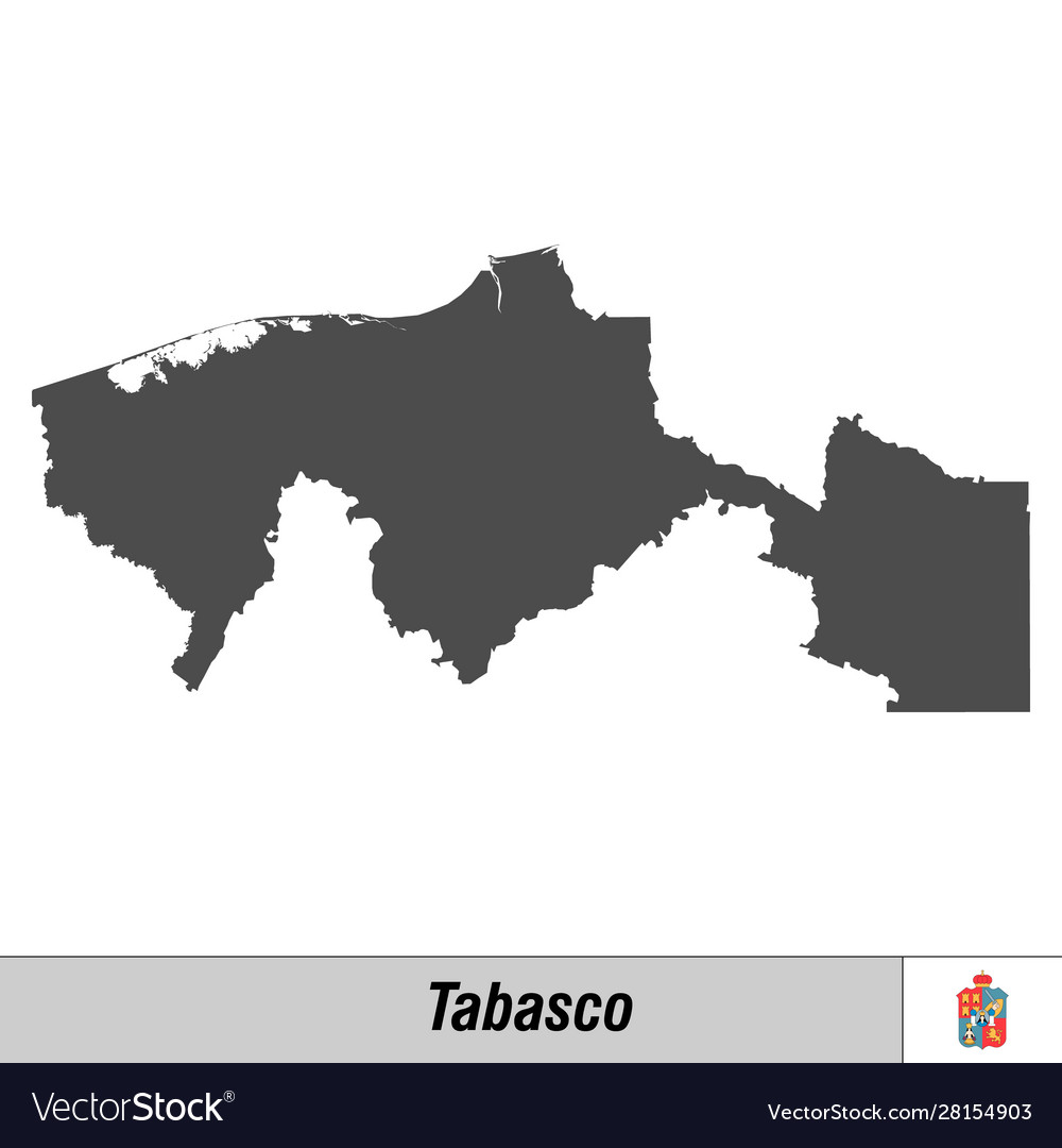 Tabasco State Map with Flag