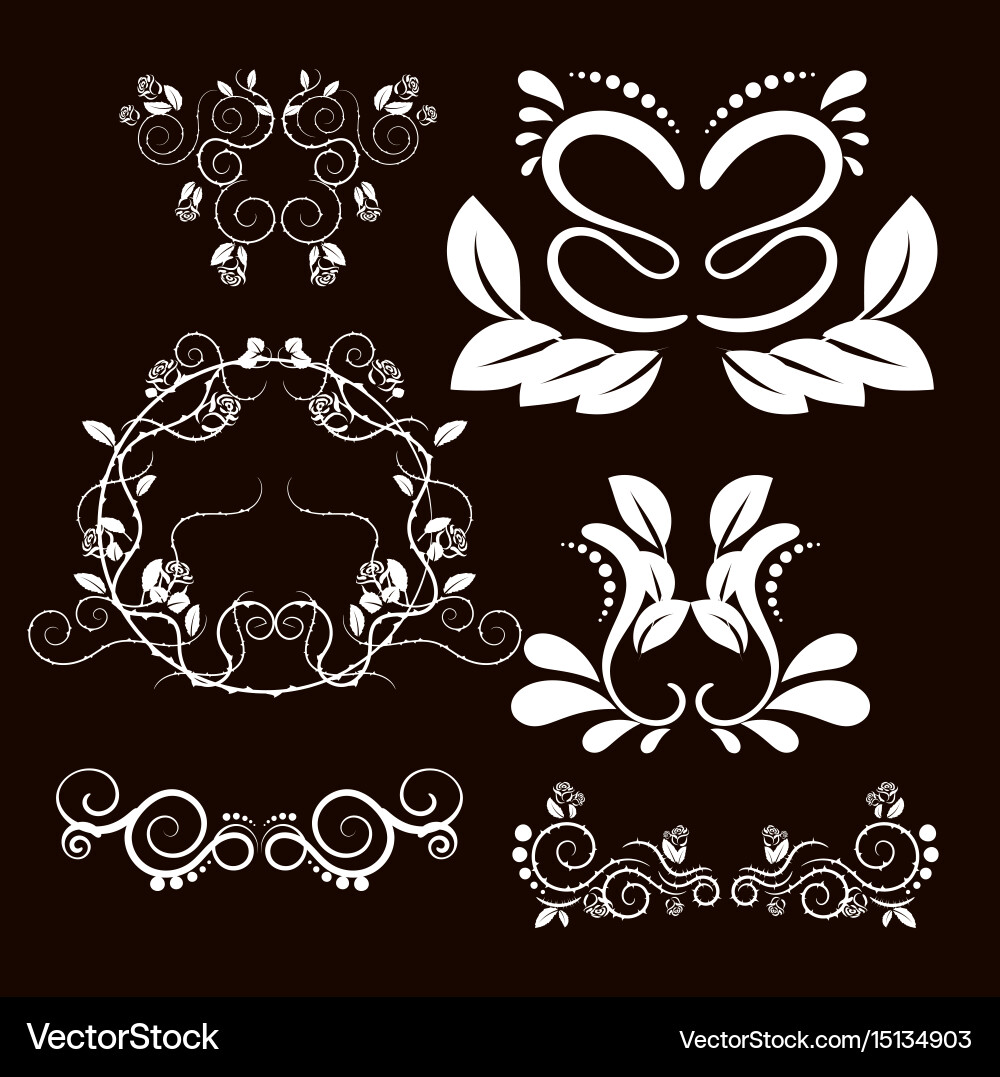 Vintage frames and scroll elements5 Royalty Free Vector