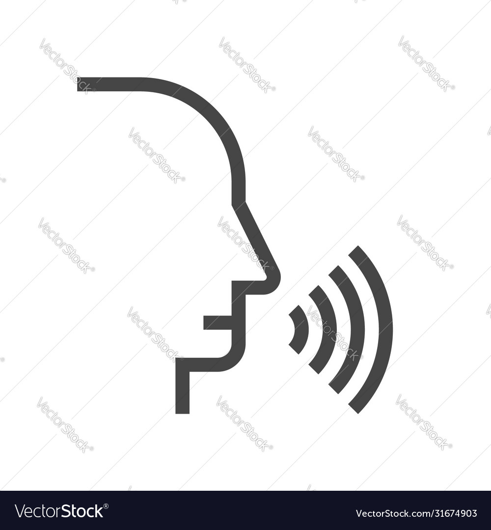 Voice command control recognition line Royalty Free Vector