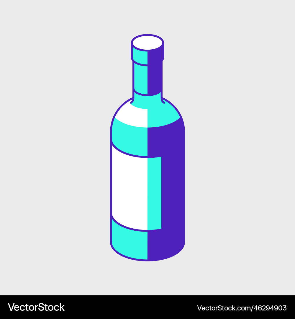 Wine bottle isometric Royalty Free Vector Image