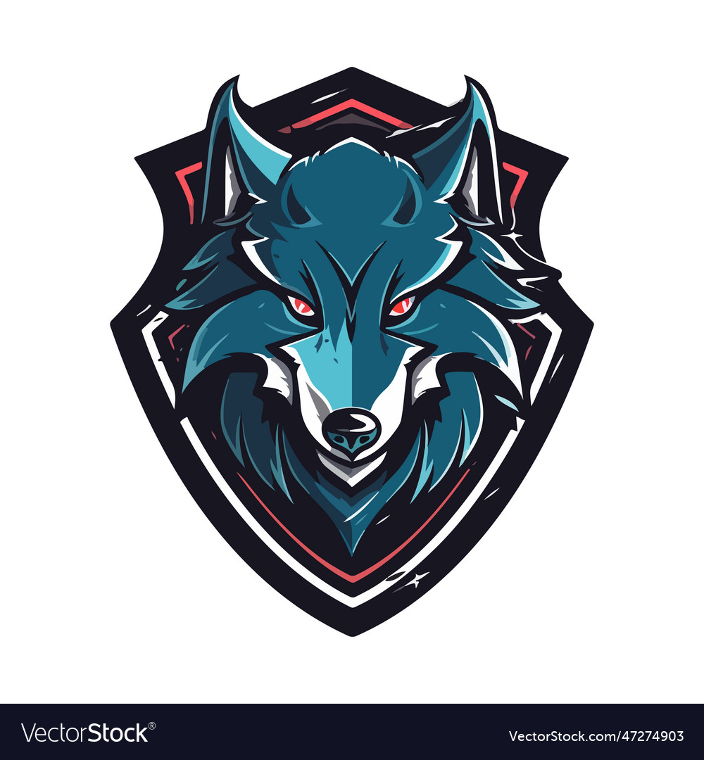 Wolves mascot esport logo character design Vector Image