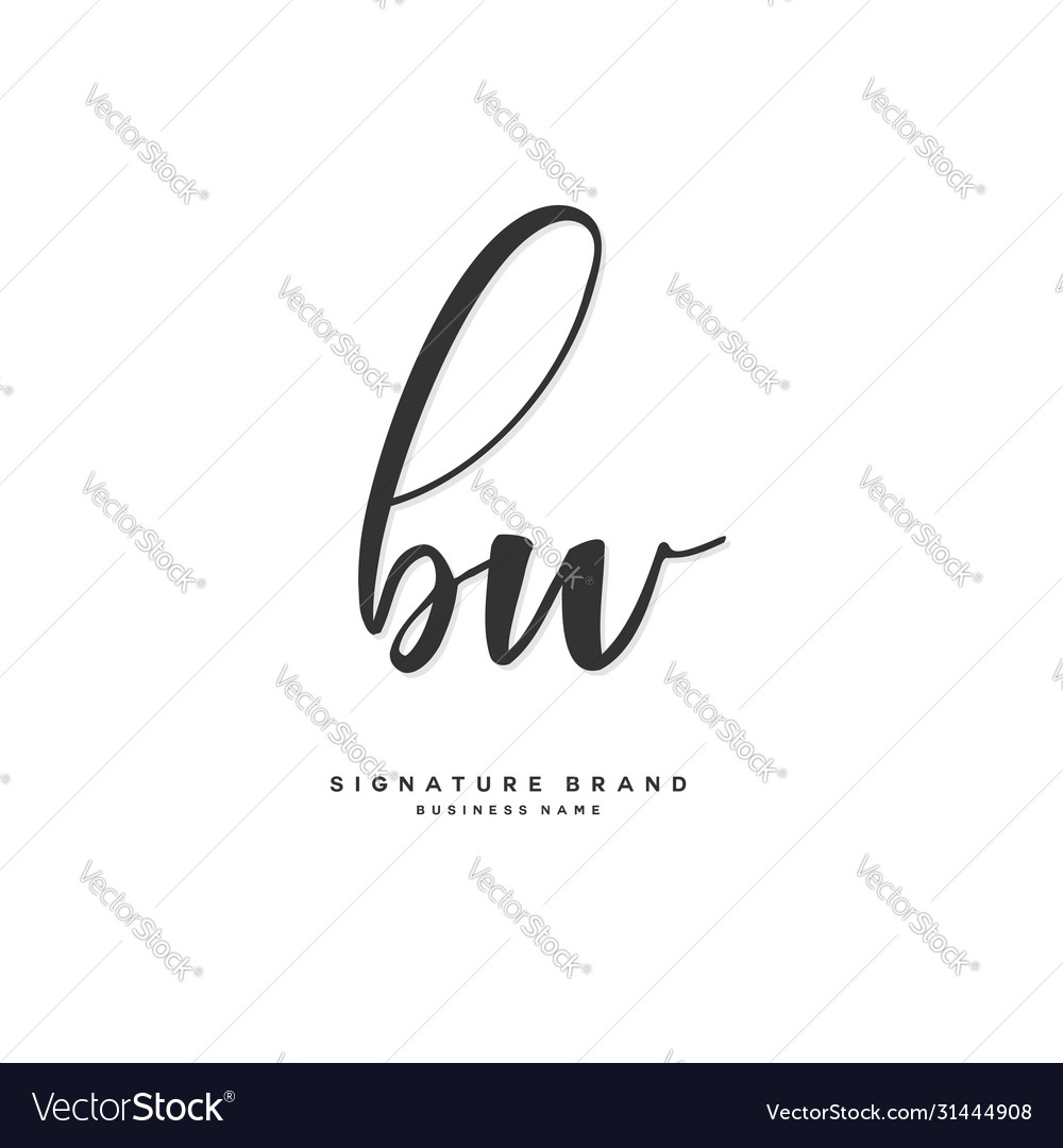 B w initial letter handwriting and signature