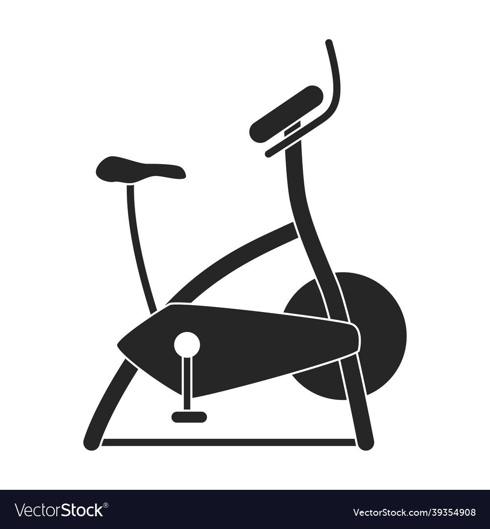 Exercise bike black icon isolated Royalty Free Vector Image