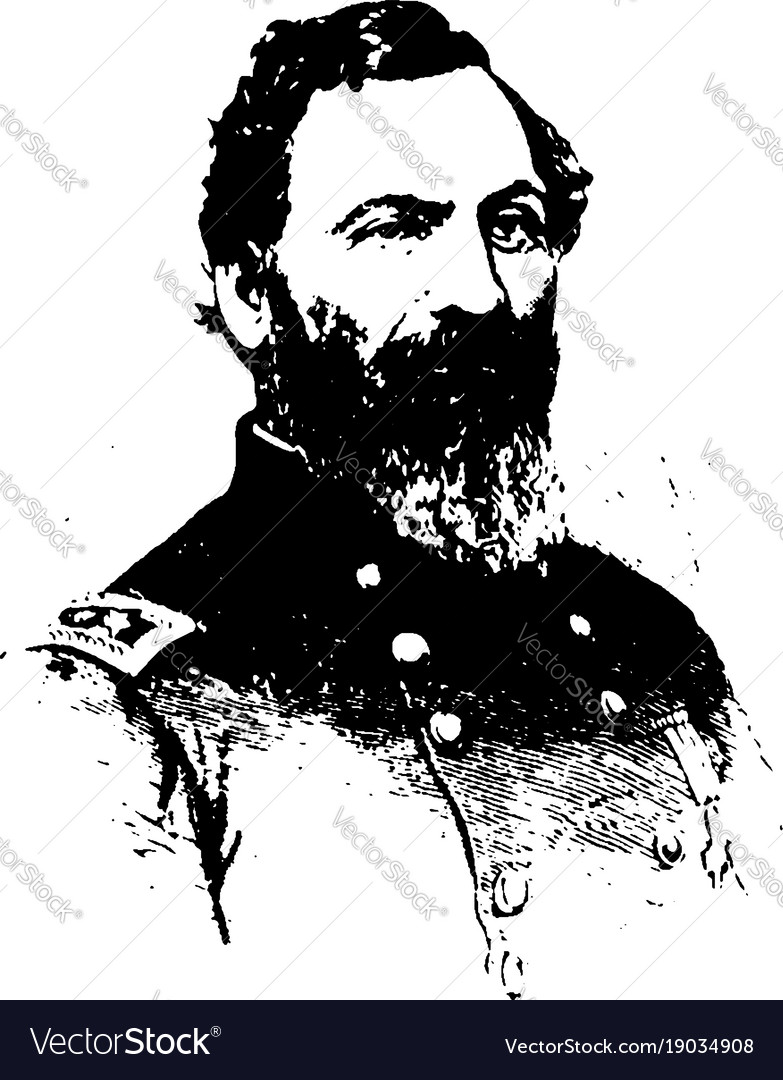 General john sedgwick vintage Royalty Free Vector Image