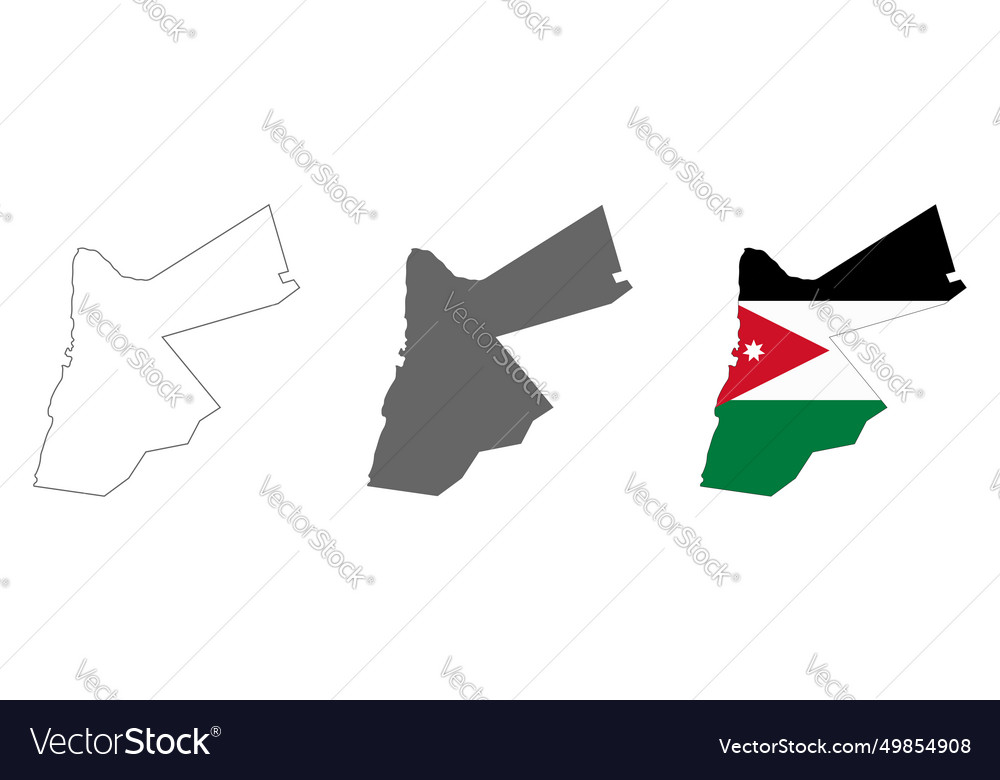 Highly detailed jordan map with borders isolated